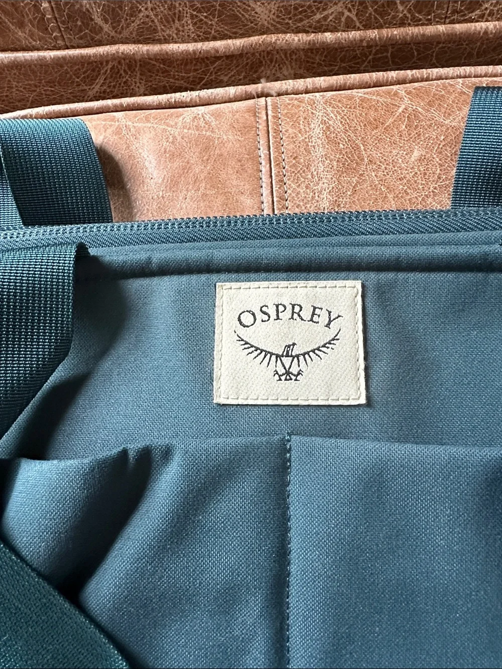OSPREY Teal Green laptop Tote Bag with Front and Back  Pockets